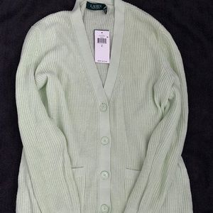 lime green cardigan from Ralph Lauren